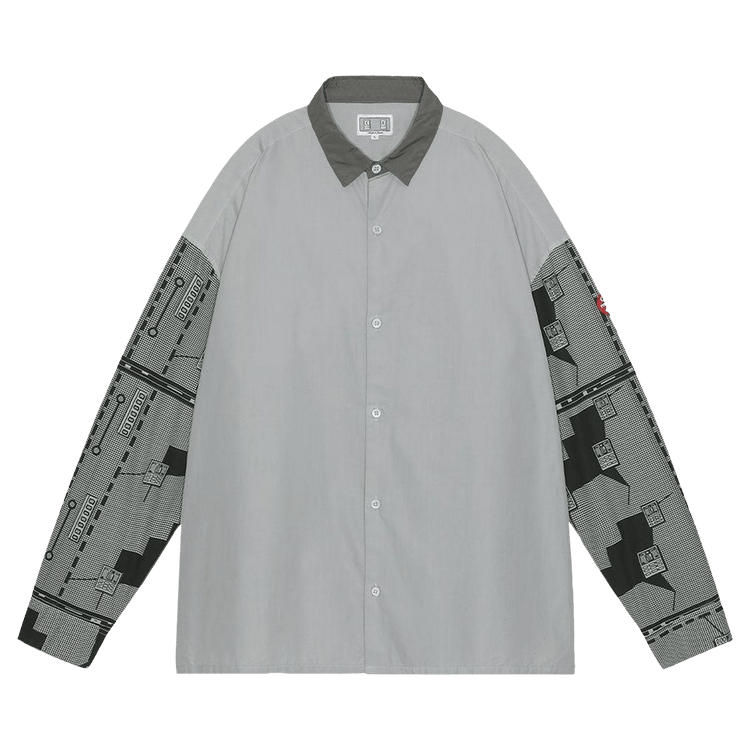 Cav Empt Overdye Grid Sleeve Big Shirt "Grey"