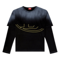 Diesel Destroyed Layered Long-Sleeve T-Shirt "Black"