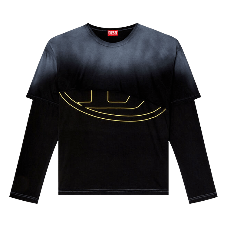 Diesel Destroyed Layered Long-Sleeve T-Shirt "Black"