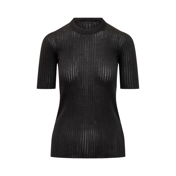 Jil Sander Ribbed Crewneck T-Shirt "Black"
