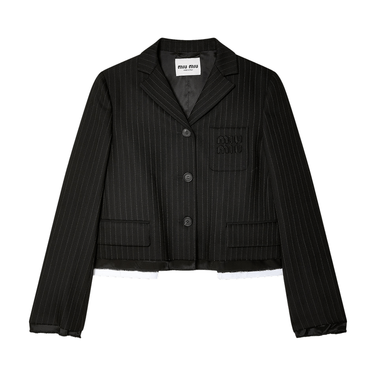 Miu Miu Pinstripe Suit Jacket "Black"