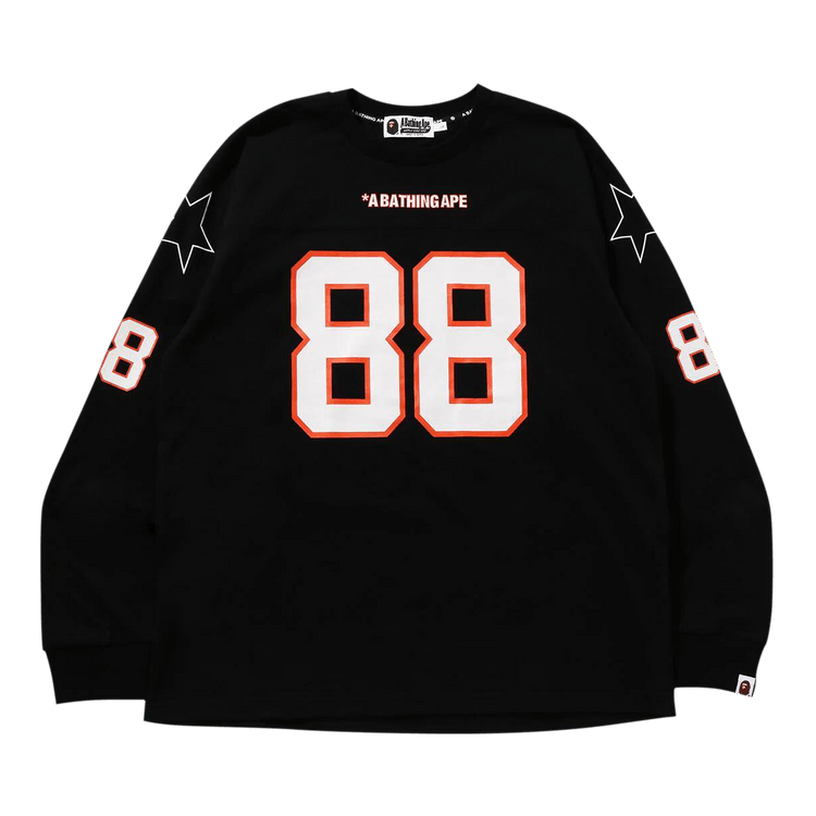 BAPE Football Relaxed Fit Long-Sleeve Tee "Black"