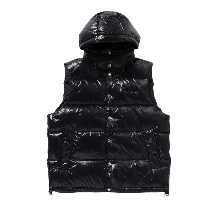 BAPE Line Camo Debossed Nylon Down Vest "Black"