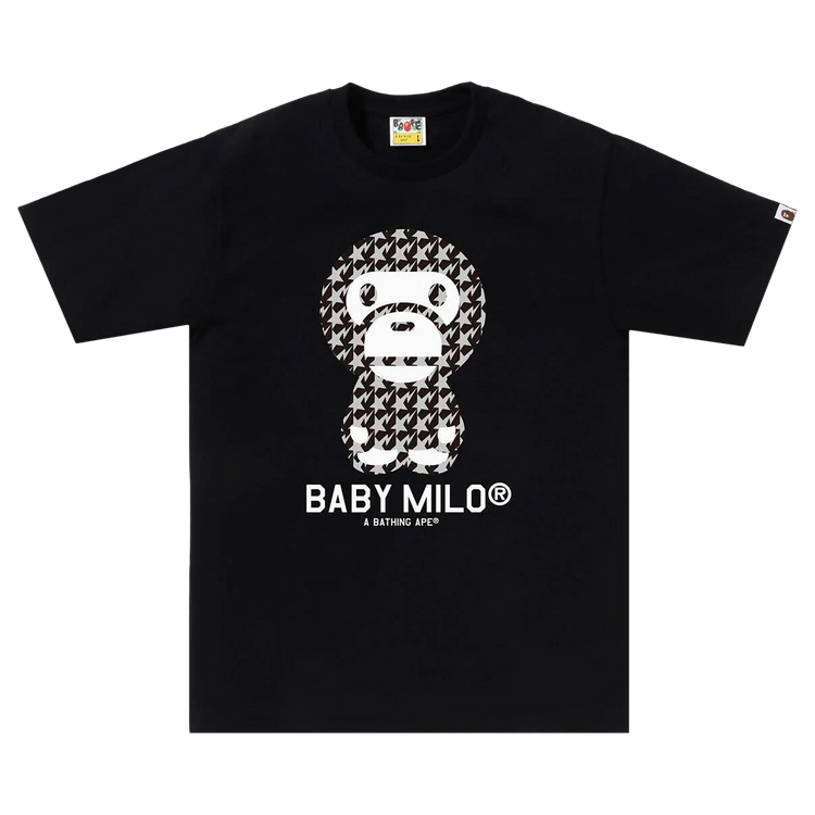 BAPE Sta Houndstooth Baby Milo Tee "Black/Black"