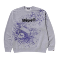 BAPE Spray Print Logo Relaxed Fit Crewneck Sweatshirt "Grey"