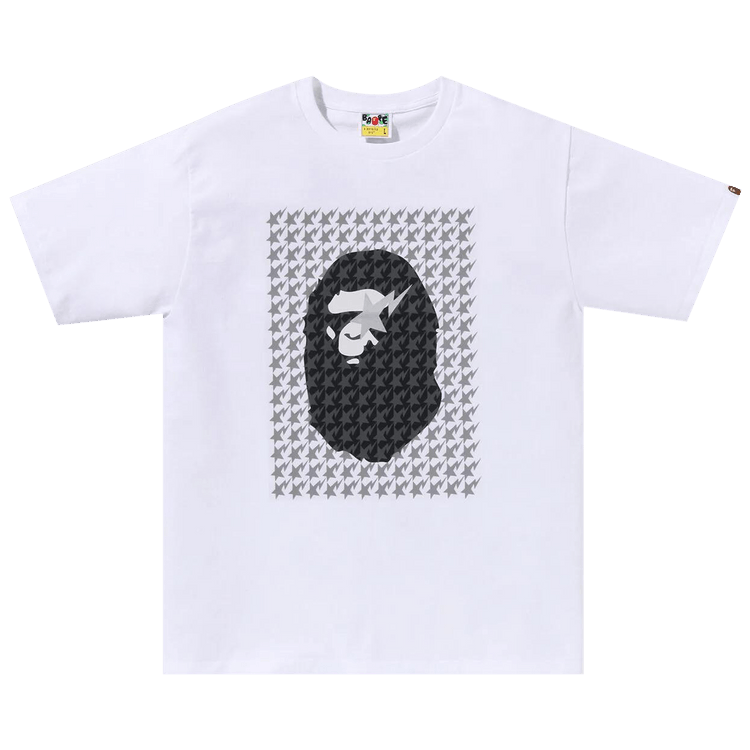 BAPE Sta Houndstooth Ape Head Tee "White/Black"