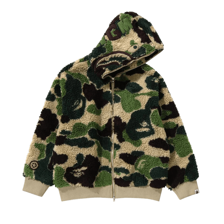 BAPE ABC Camo Boa Shark Relaxed Fit Full Zip Hoodie "Green"