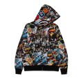 BAPE Flyer Pattern Shark Full Zip Hoodie "Multicolor"