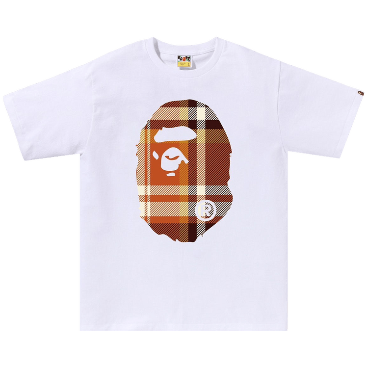 BAPE Check Big Ape Head Tee "White"