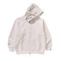 BAPE Line Camo Quilted Shark Relaxed Fit Full Zip Hoodie "Ivory"