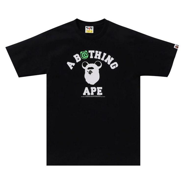 BAPE x MEDICOM TOY Bear College Tee "Black"