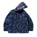 BAPE Color Camo Shark Snowboard Down Jacket "Navy"