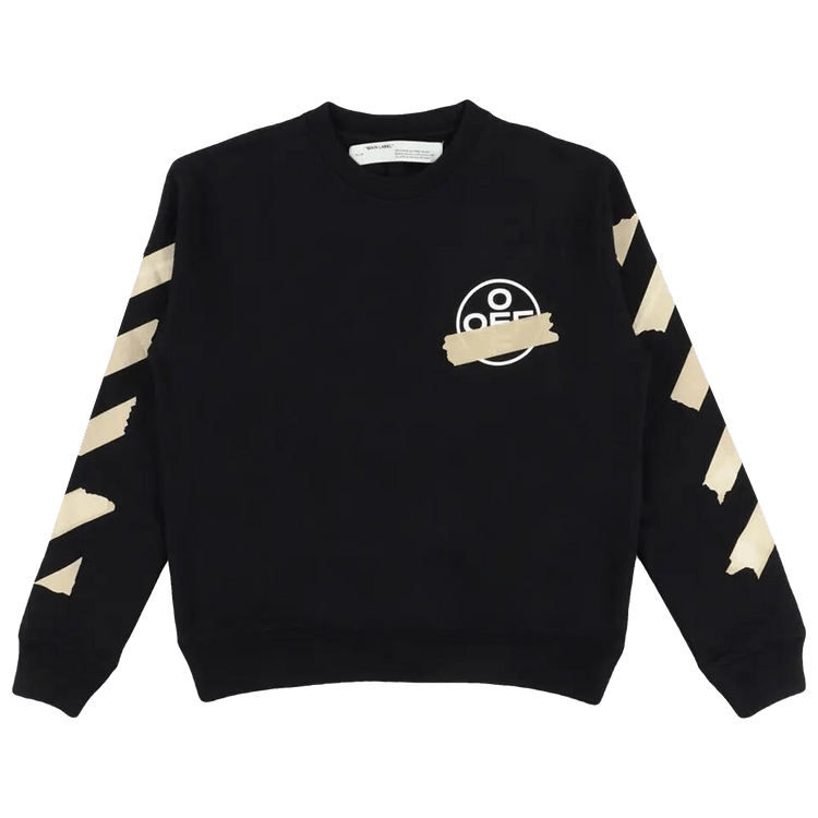 Off-White Tape Arrows Slim Crewneck "Black/Beige"