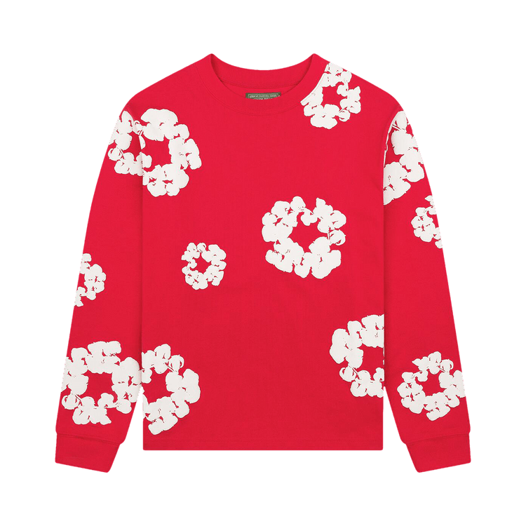 Denim Tears Long-Sleeve Wreath Tee "Red"