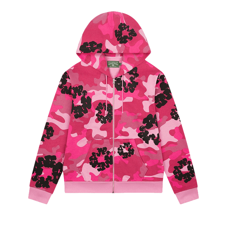 Denim Tears The Wreath Zip Hoodie "Pink Camo"