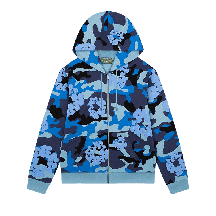 Denim Tears The Wreath Zip Hoodie "Blue Camo"