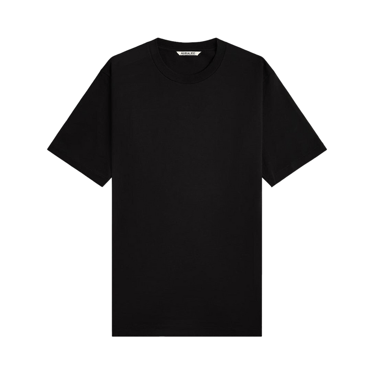 Auralee Luster Plaiting Tee "Black"