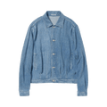 Auralee Selvedge Faded Light Denim Blouson "Light Indigo"