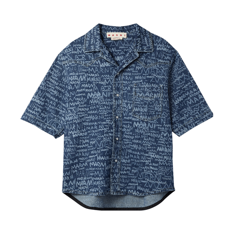 Marni Pencil Logo Western Shirt "Blue Kyanite"