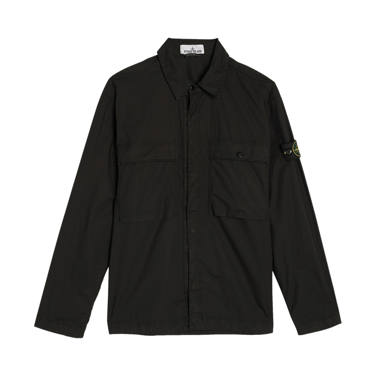 Stone Island Compass Patch Logo Overshirt "Black"