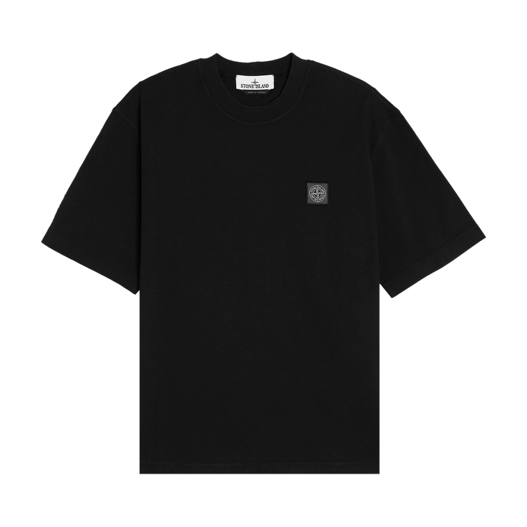 Stone Island Compass Patch Logo Combed T-Shirt "Black"