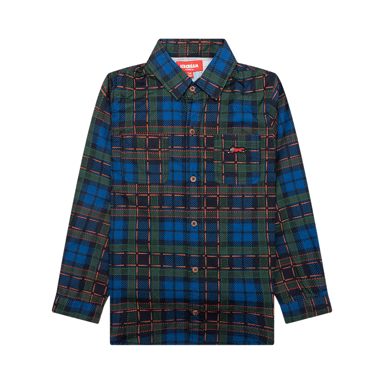 Icecream Kids Explore Long-Sleeve Woven "Plaid"