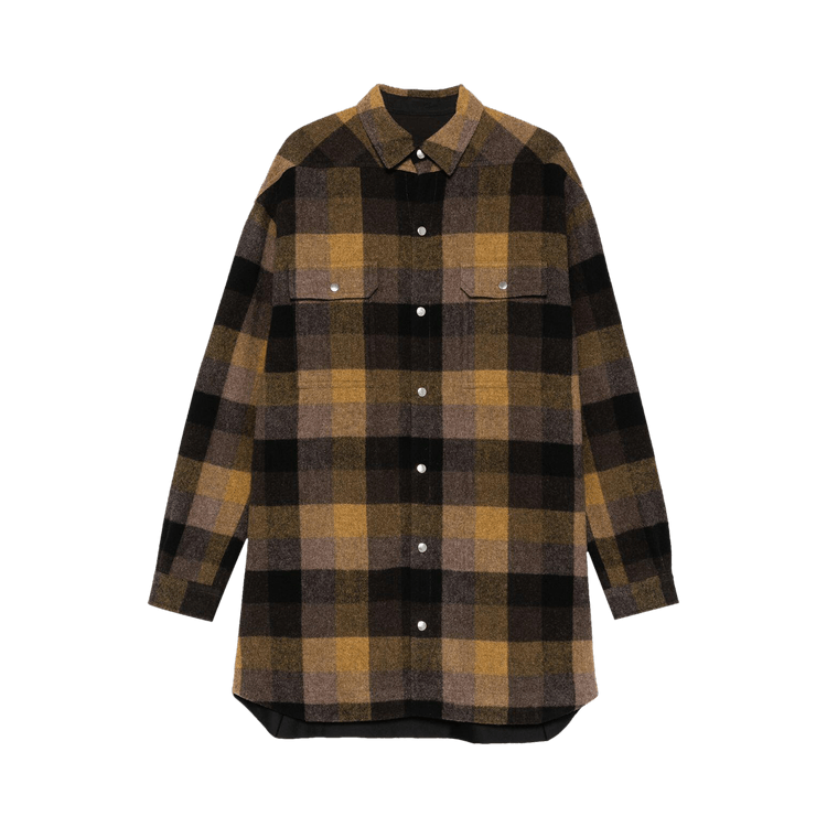 Rick Owens Wool Outershirt "Honey Plaid"