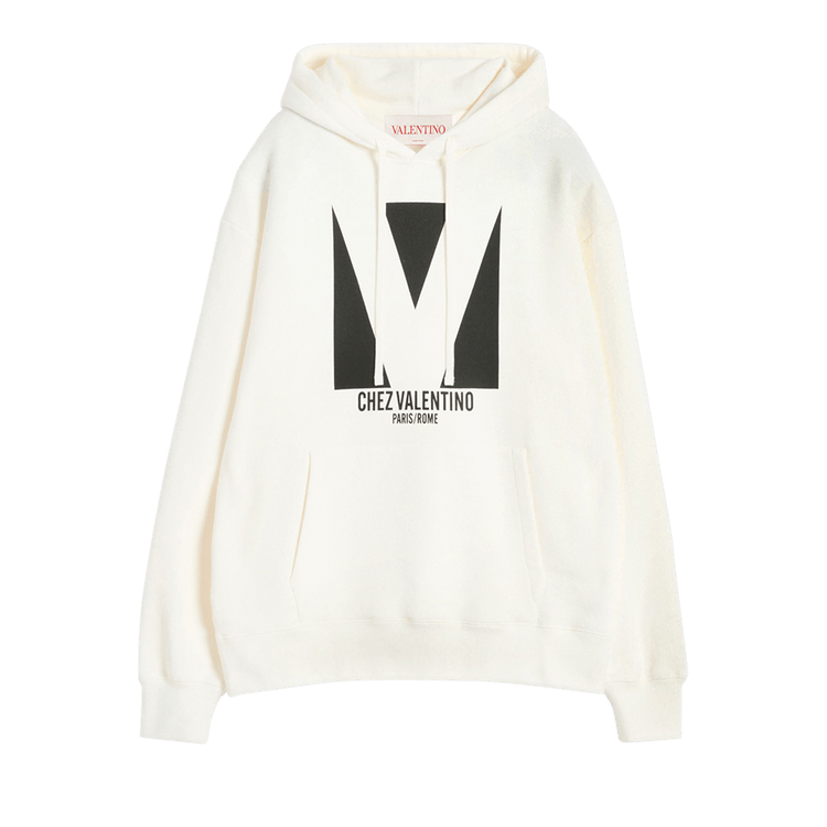 Valentino Chez Valentino Drawstring Hoodie "White"