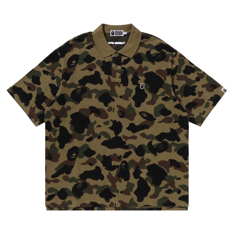 BAPE 1st Camo Jacquard Relax Fit Polo Shirt "Green"