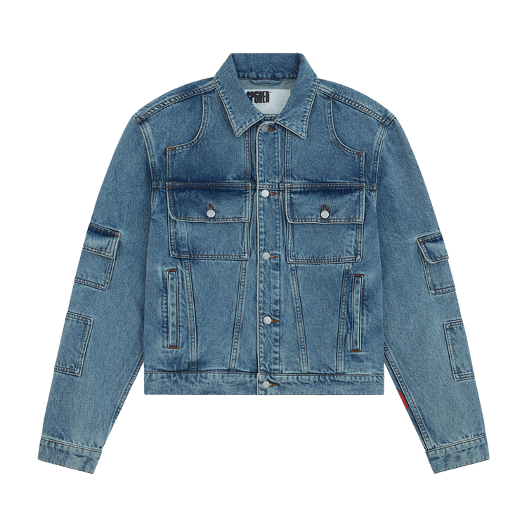 Sp5der Denim V3 Truck Jacket "Light Wash Denim"