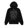 Sp5der OG Web Studded Zip Hoodie "Black"