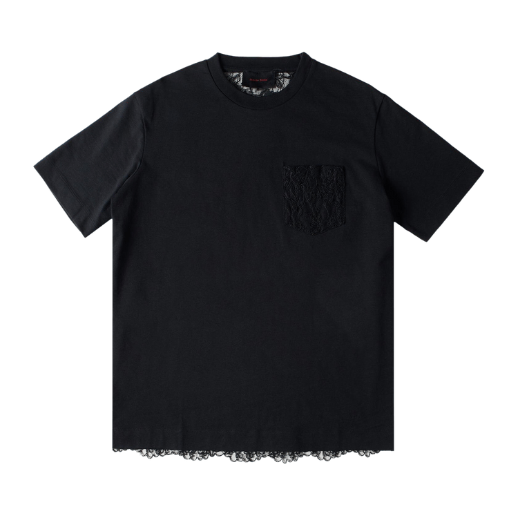 Simone Rocha Sheer Lace Panel T-Shirt "Black"