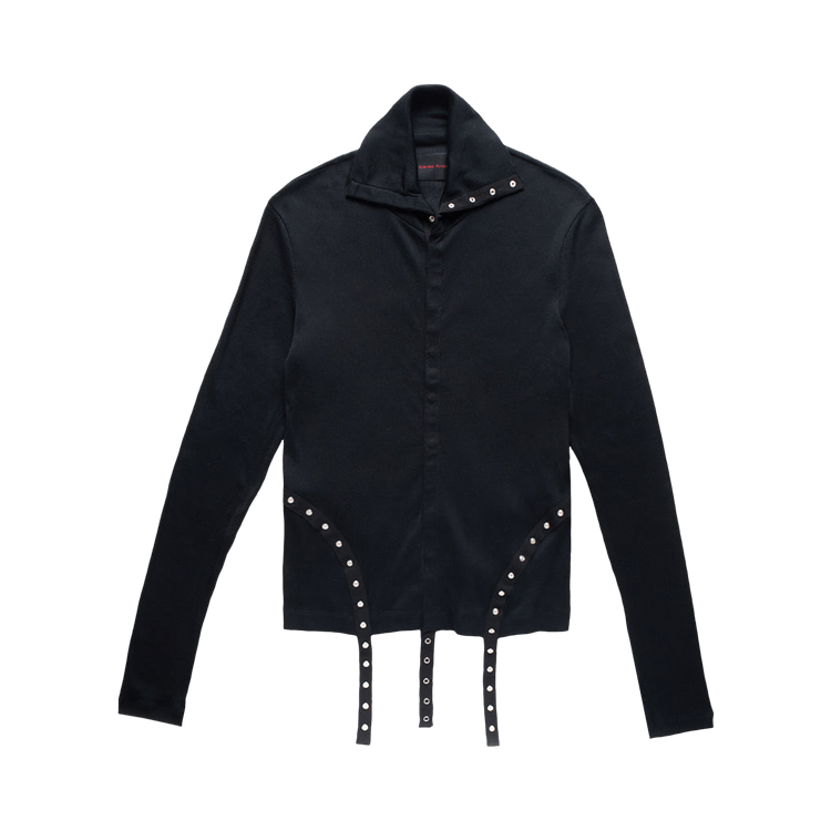 Simone Rocha Ribbed Multi Snap Top "Black"