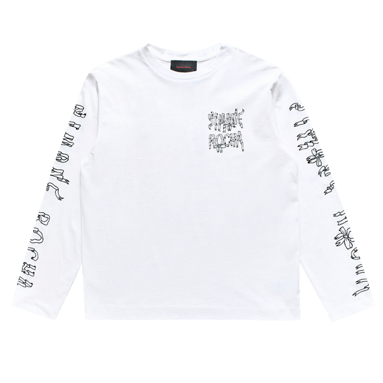 Simone Rocha Ribbon Logo Long-Sleeve T-Shirt "White/Black"