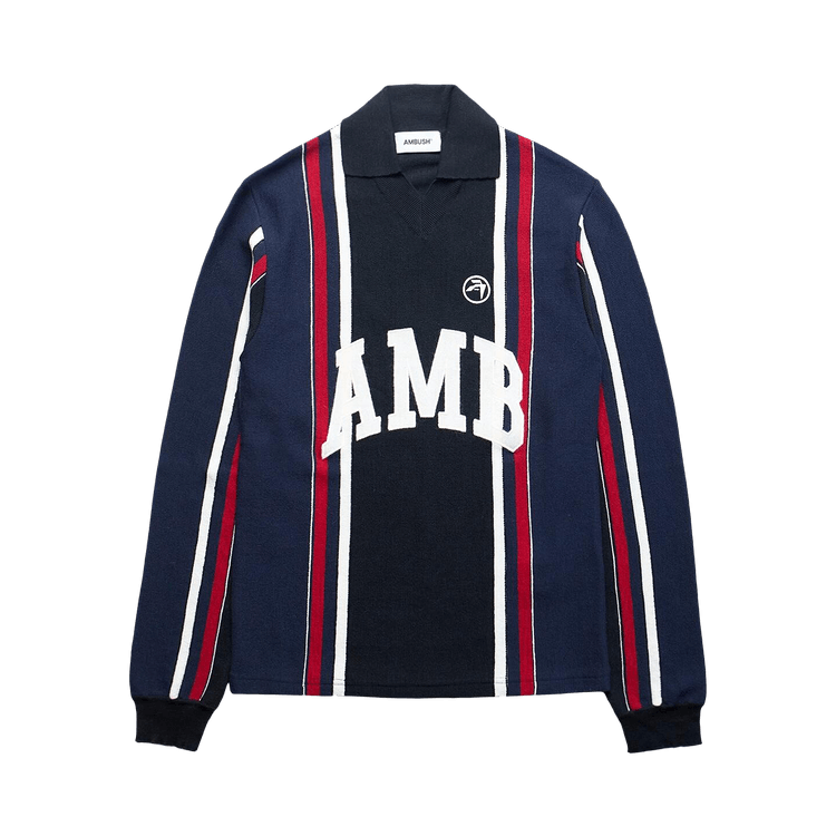 Ambush Long-Sleeve Embroidered Polo "Blue"
