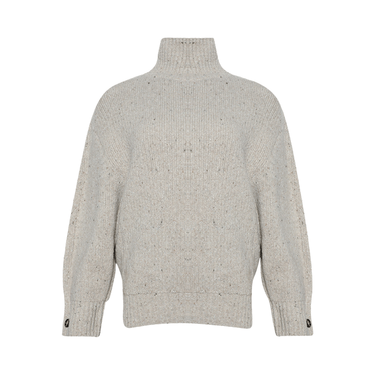 Bottega Veneta Textured Cocoon Sweater "Bone Melange"