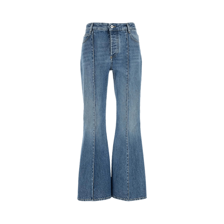 Bottega Veneta Cropped Kick Flare Leg Denim "Mid Blue"