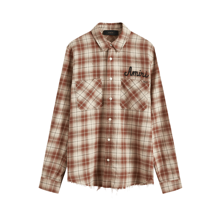 Amiri Shotgun Flannel Shirt "Chocolate"