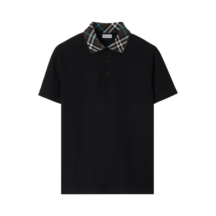 Burberry Check Collar Polo Shirt "Black"