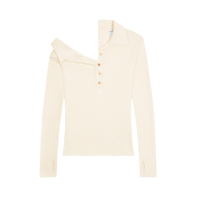 Courrèges Multi-Buttons Light Wool Polo "Ivory"