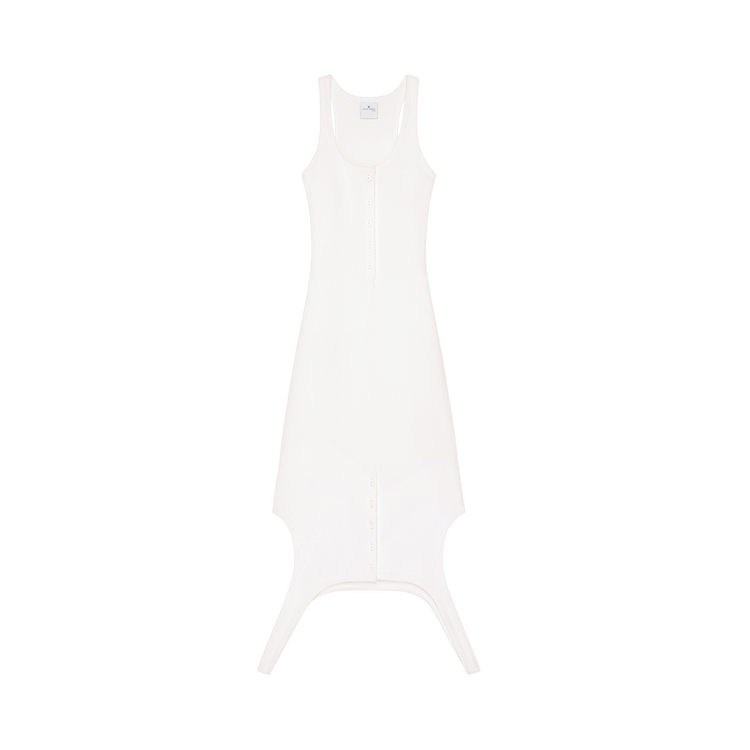 Courrèges Reversed Rib Knit Long Dress "Heritage White"