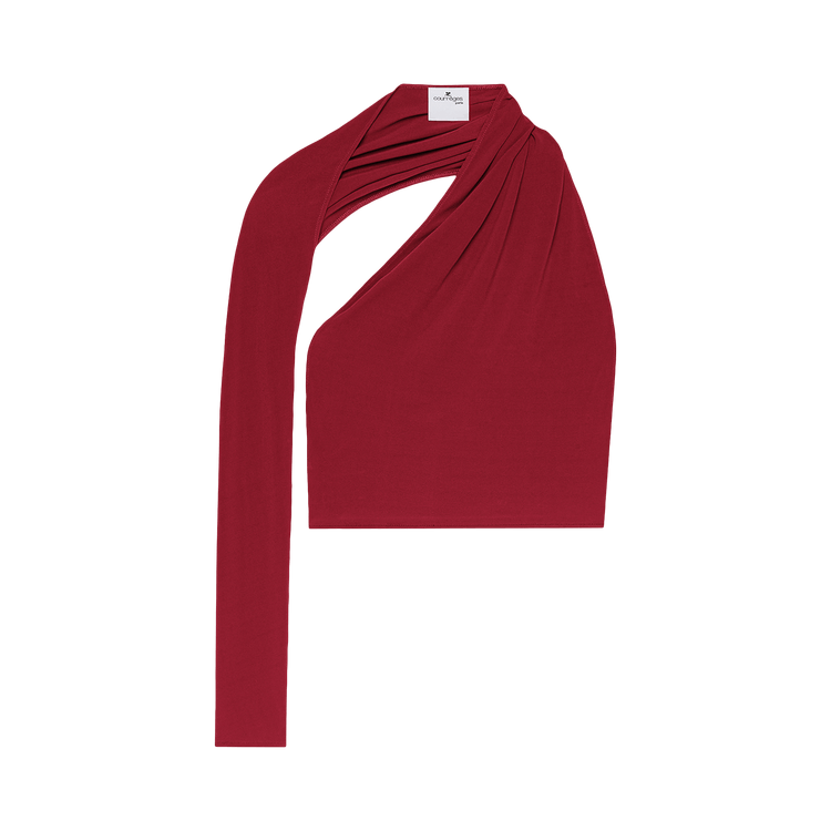 Courrèges Slash Crepe Jersey Top "Garnet"
