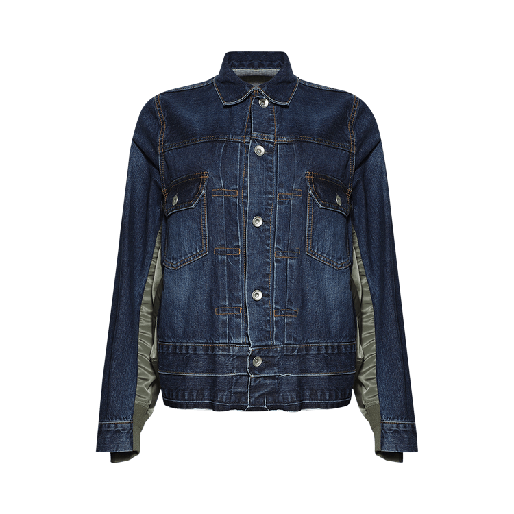 Sacai Denim x Nylon Twill Jacket "Blue"