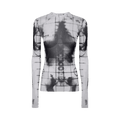 Jean Paul Gaultier Printed Squeletor Mesh Long-Sleeve Top "White/Black"