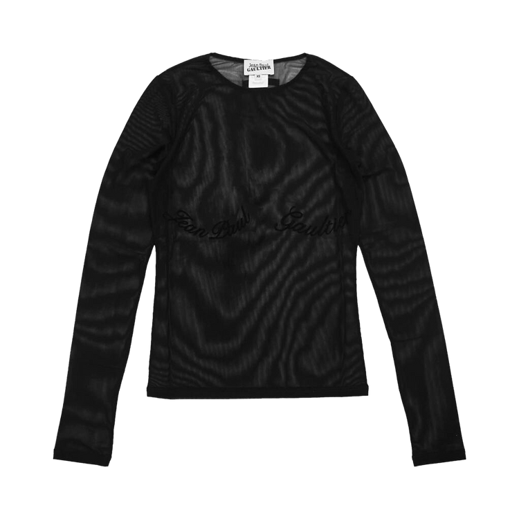 Jean Paul Gaultier Mesh Long-Sleeve Top "Black"