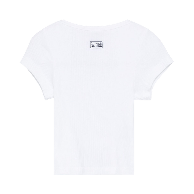 Jean Paul Gaultier Patch Crop Baby Tee "White"