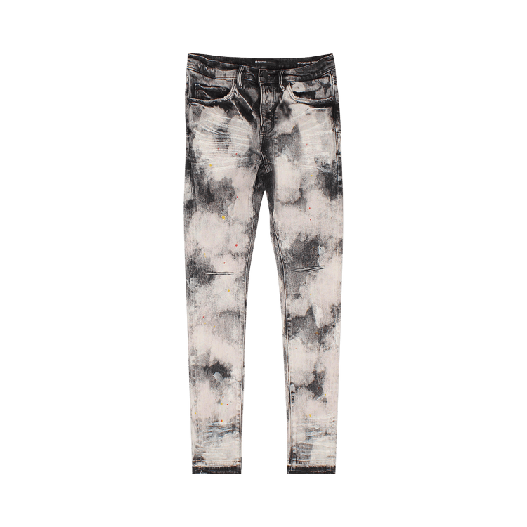 PURPLE BRAND Bleached Out Splatter Skinny Jeans "Black"
