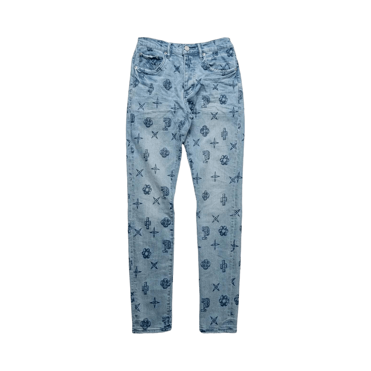 PURPLE BRAND Outlined Monogram Skinny Jeans "Indigo"