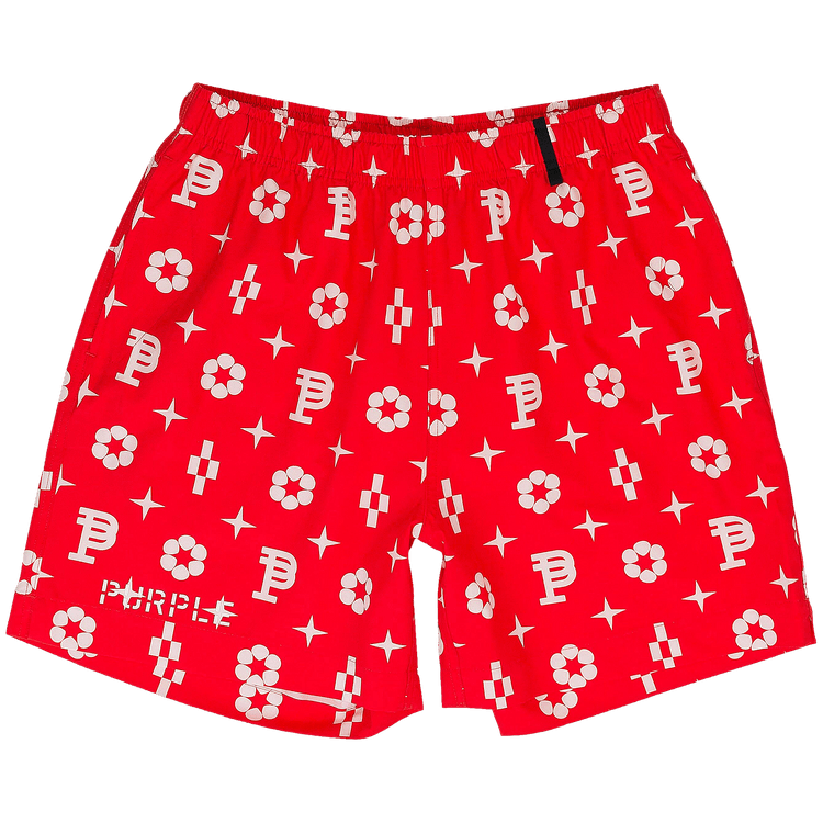 PURPLE BRAND Printed All Round Monogram Shorts "Red"