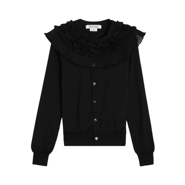 Comme des Garçons Wool Jersey Detachable Collar Cardigan "Black"